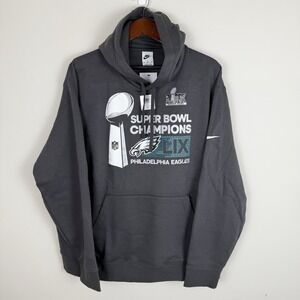 Nike Men's XXL Super Bowl LIX Champions Eagles Locker Room Club Hoodie Gray NWT